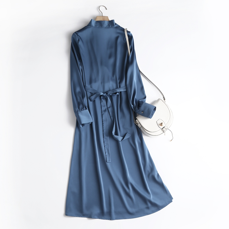 Women's Long Sleeve Satin Dress