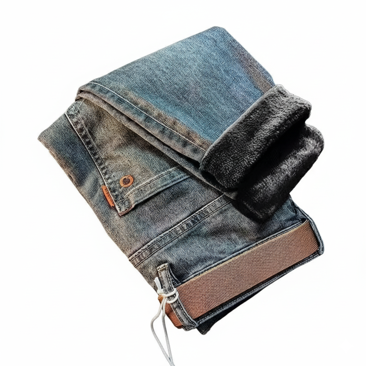 Men's Vintage Winter Jeans - Warm Stretch Slim Casual Denim Pants