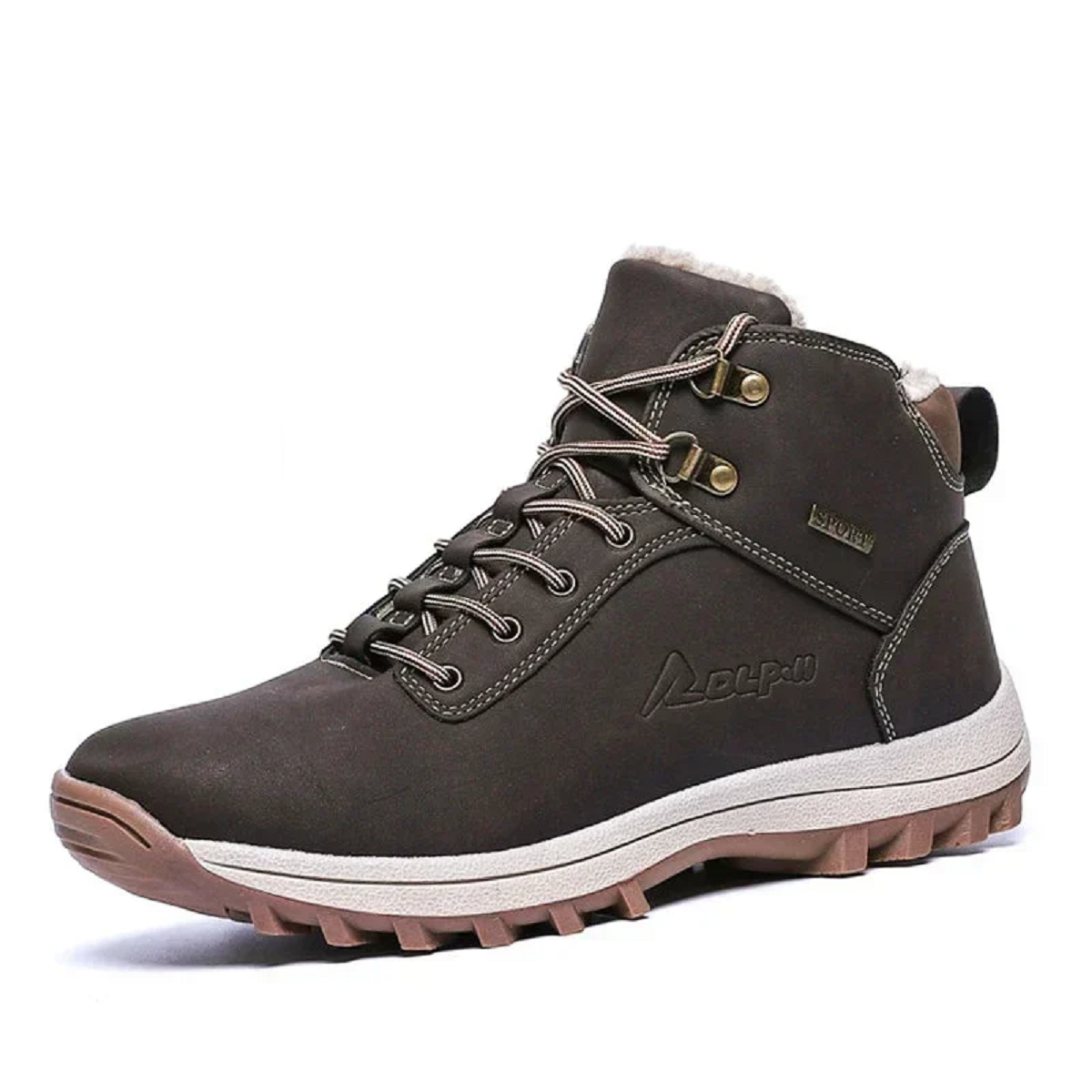 Men's Genuine Leather Fur Plus Winter Warm Snow Boot