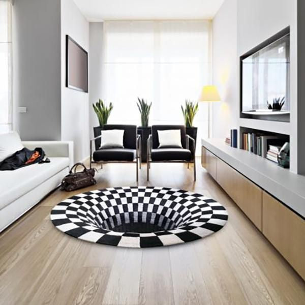 Anti-Slip 3D Illusion Carpet Rugs Decorative