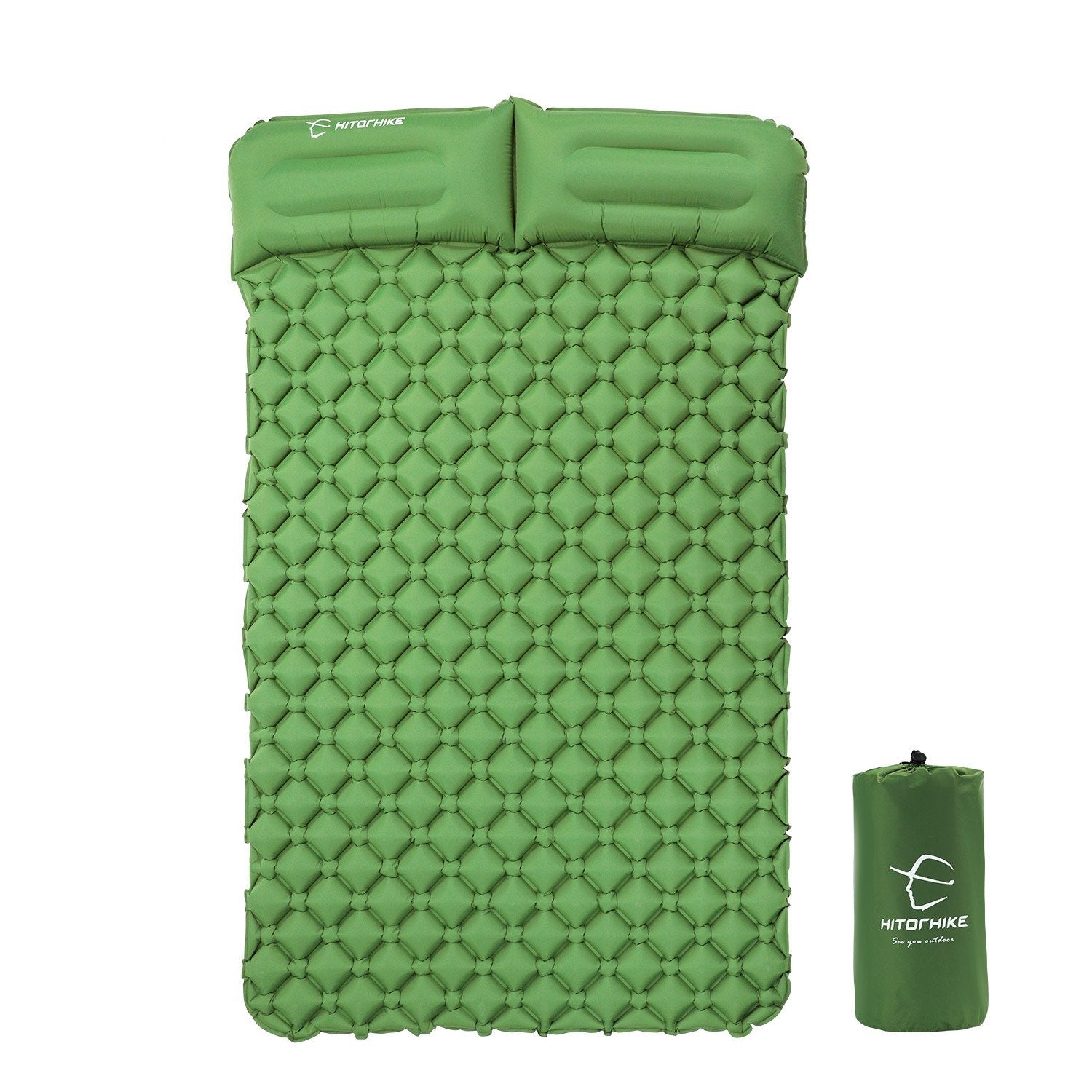 Mattress Double Sleeping Pad for Camping with Pillow