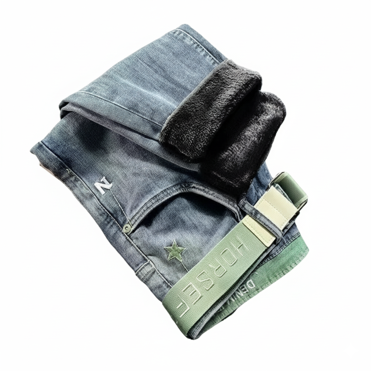 Men's Vintage Winter Jeans - Warm Stretch Slim Casual Denim Pants
