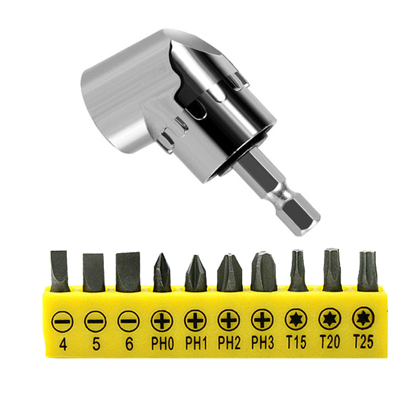 Drill Attachment and Flexible Angle Extension Bit Kit