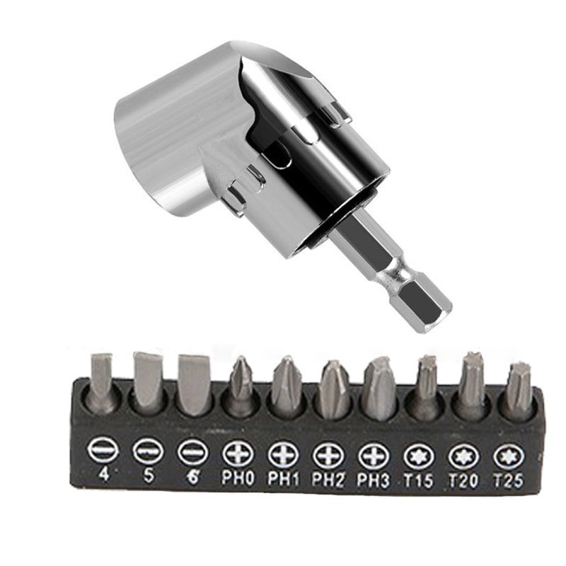 Drill Attachment and Flexible Angle Extension Bit Kit