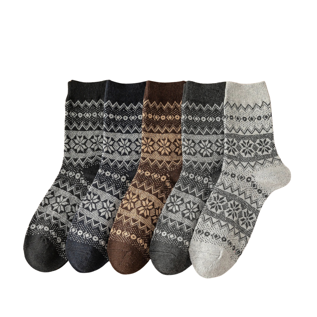 5 Pairs Warm Winter Socks - Thick Vintage