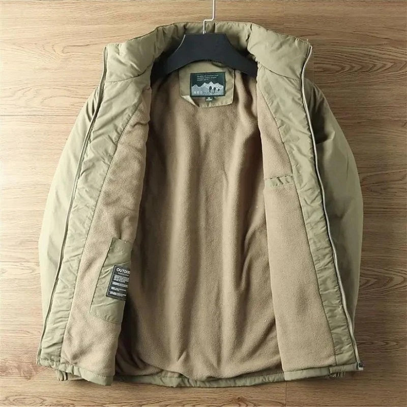 Men's Polar Spring and Autumn Coat Waterproof Warm Hooded Jacket