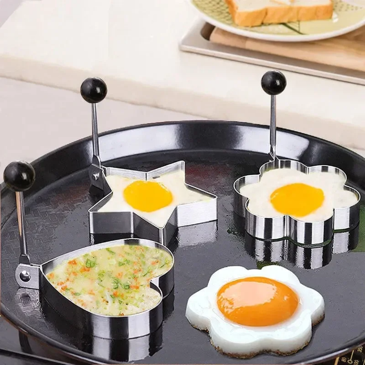 Stainless Steel Fried Egg Mold Heart Pancake Maker