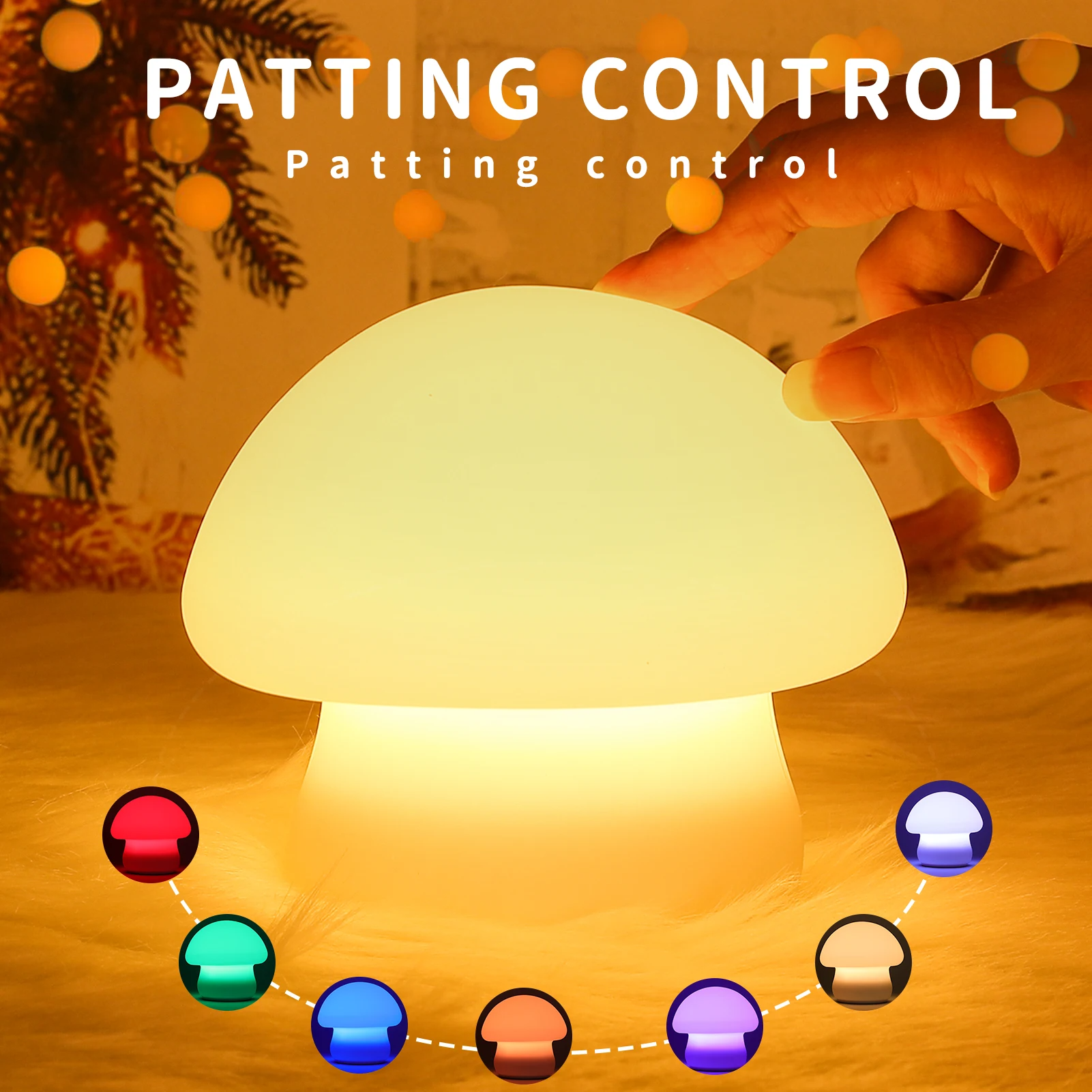 Multi-Color LED Mushroom Night Light Lamp