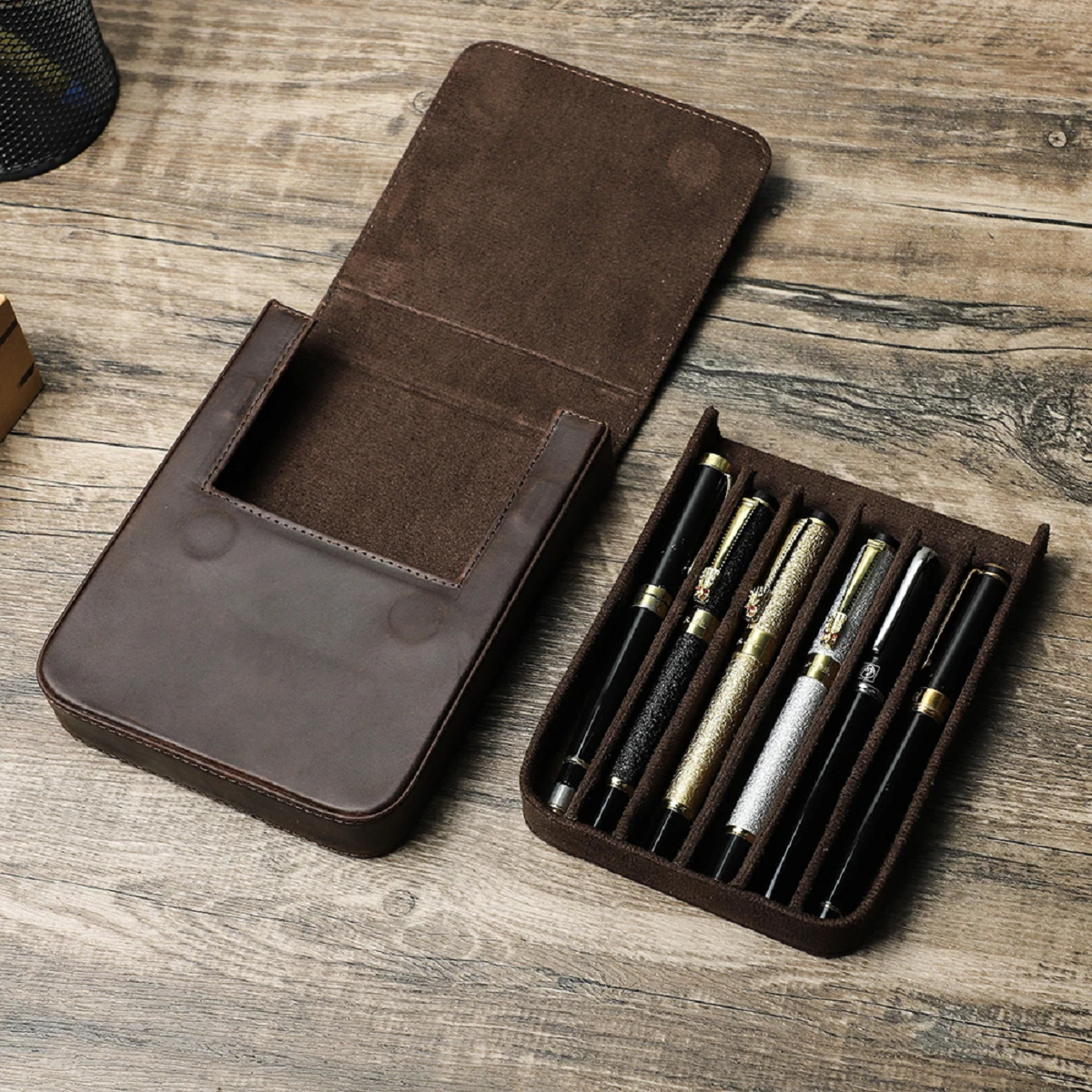 Handmade Pen Case Vintage Leather Storage
