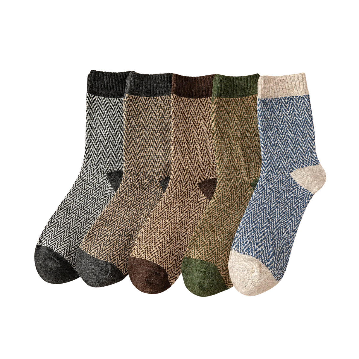 5 Pairs Warm Winter Socks - Thick Vintage