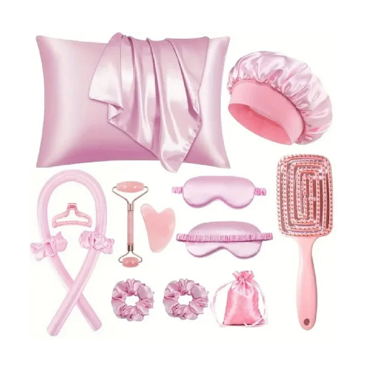 Mulberry Silk Sleep Set - Pillowcase Eye Mask Gua Sha and Face Roller