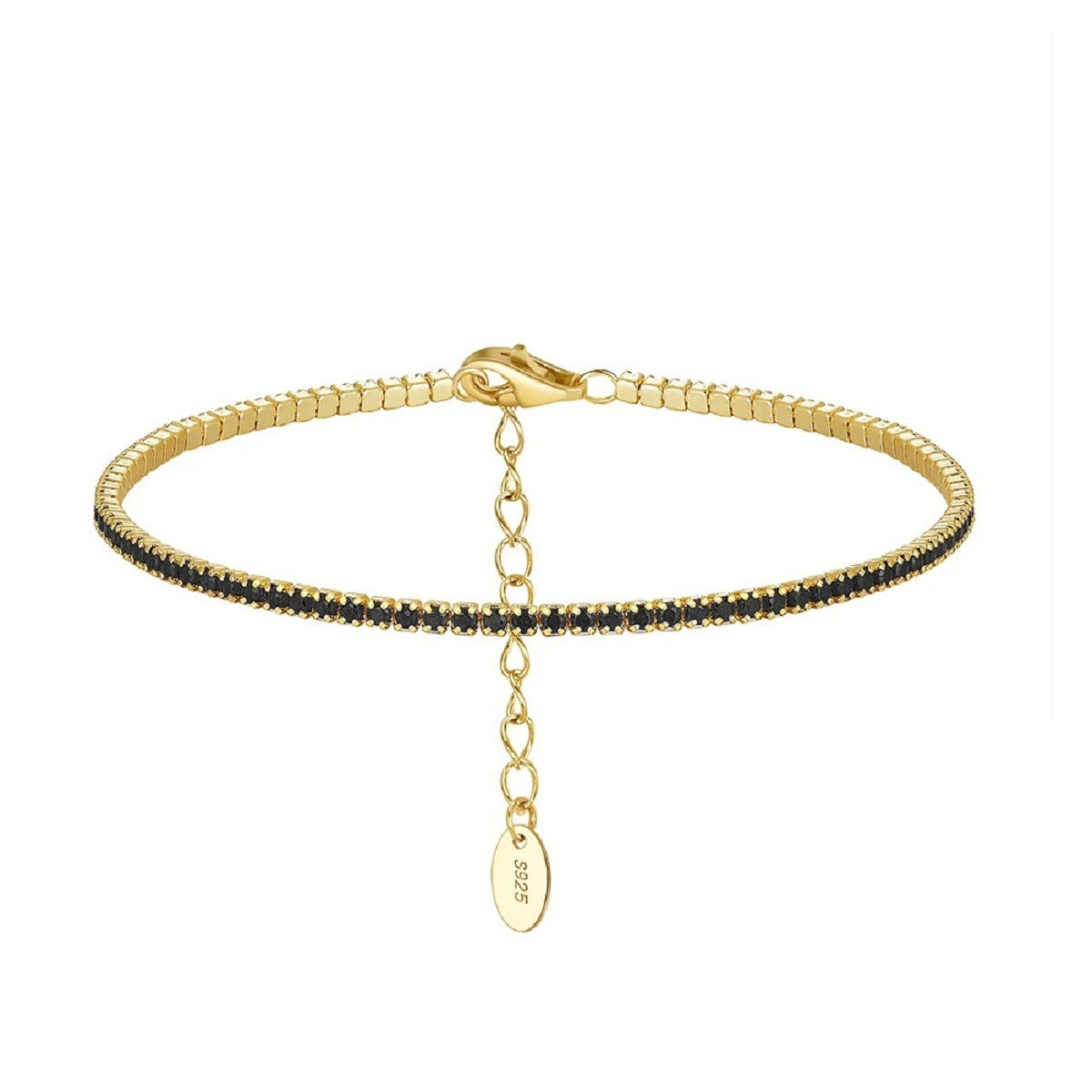 Multicolour Zircon Tennis Sterling Silver Chain Bracelet for Women