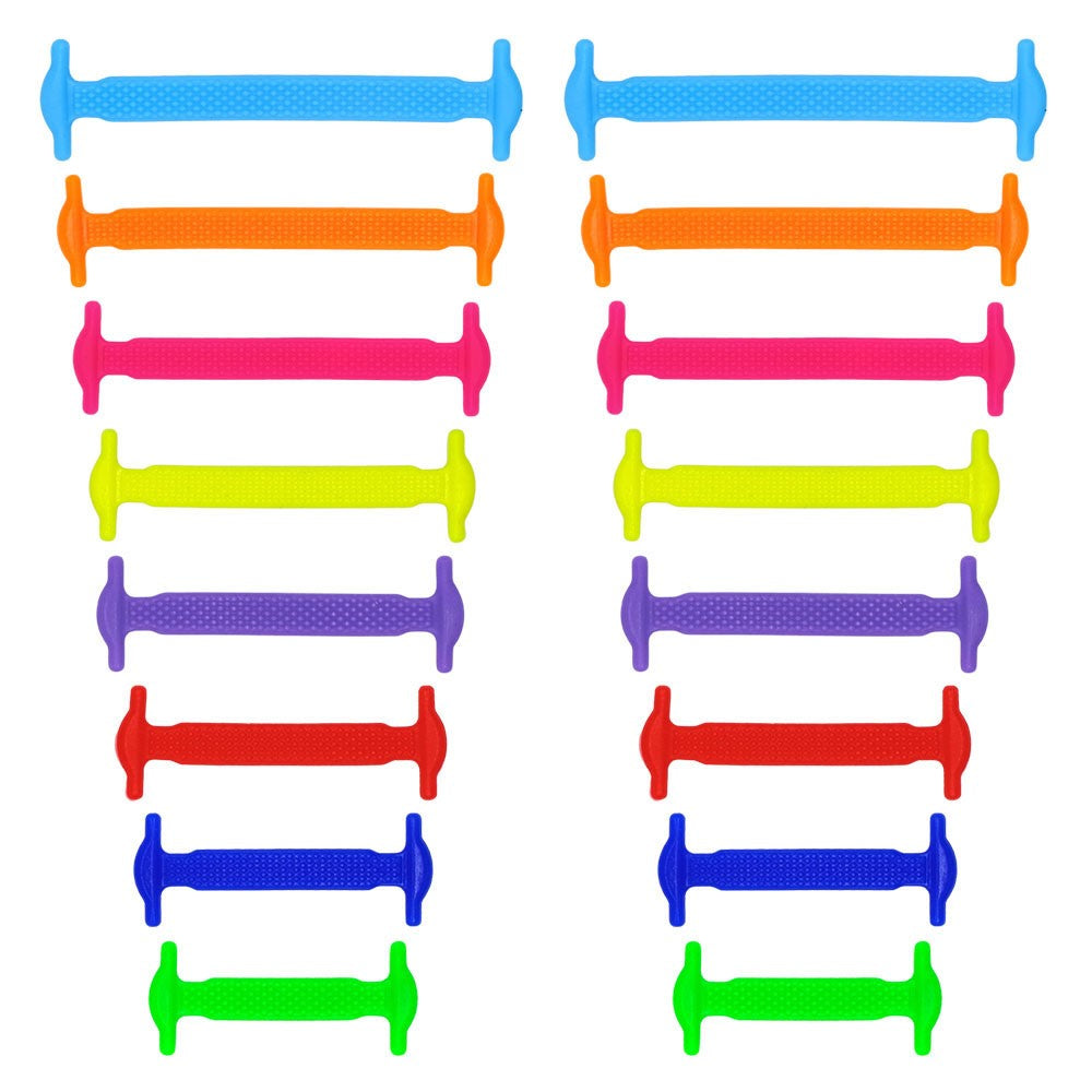 16 Pcs/set Silicone Elastic No Tie Shoelaces