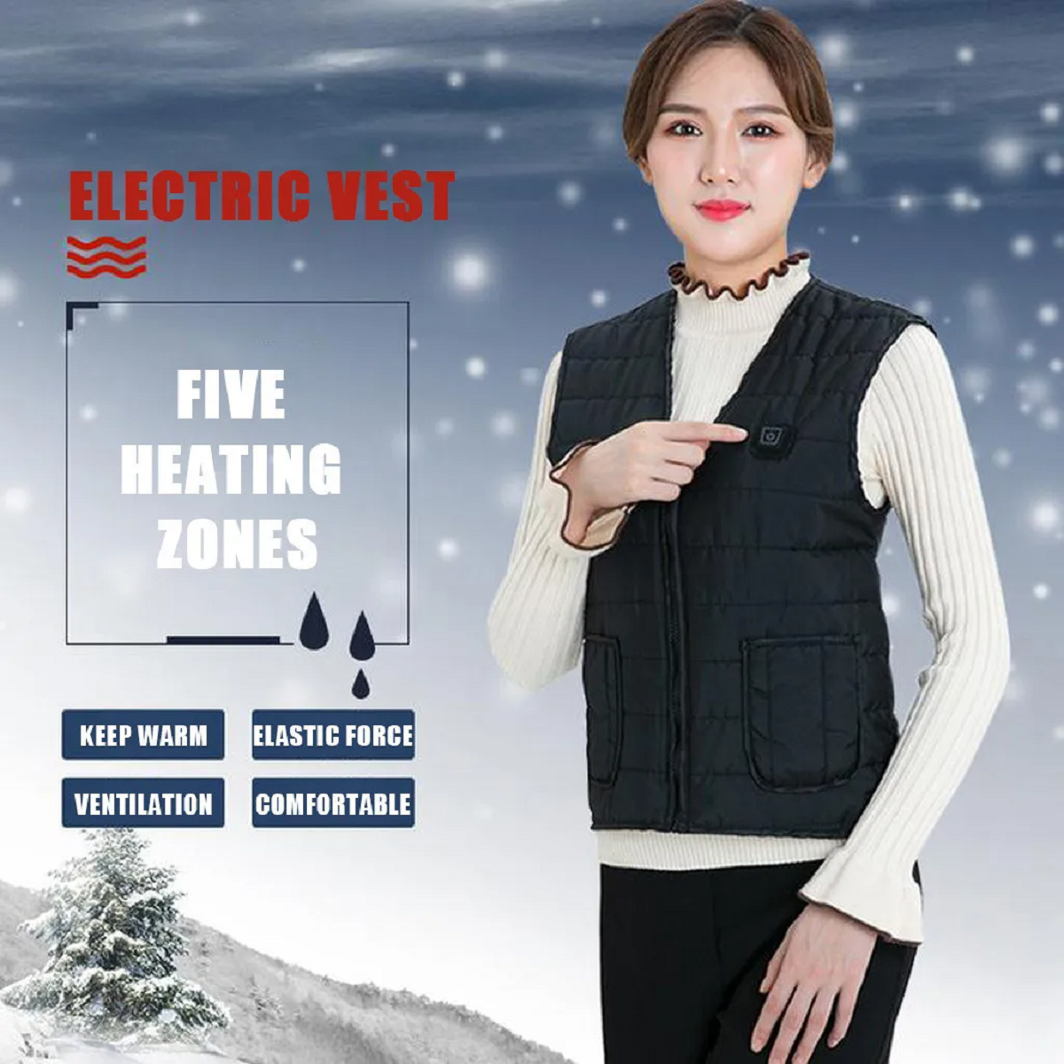 Unisex Autumn and Winter Infrared Heating Vest Jacket