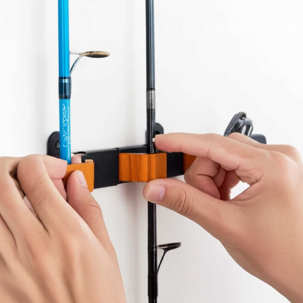 Fishing Rod Holder Rack - Wall Mount Storage for 16 Rods
