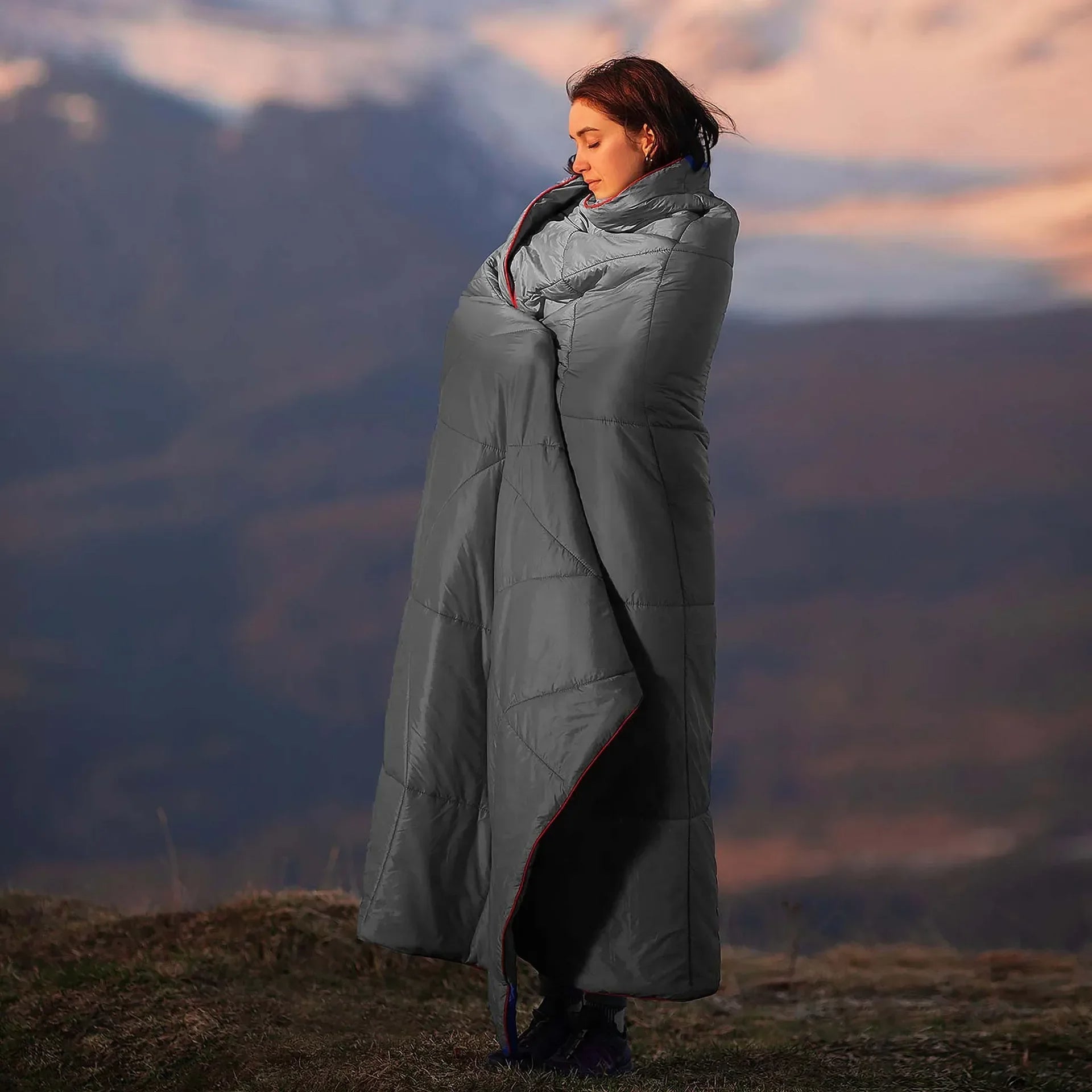 Puffy Camping Sleep Pad Thermal Blanket for Cold Weather