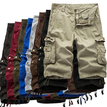 Men's Cotton Cargo Shorts - Summer Military Tactical Streetwear with Multi Pockets