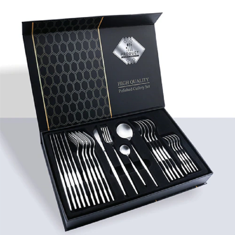 24 Pcs Gold Dinnerware Stainless Steel Tableware Set