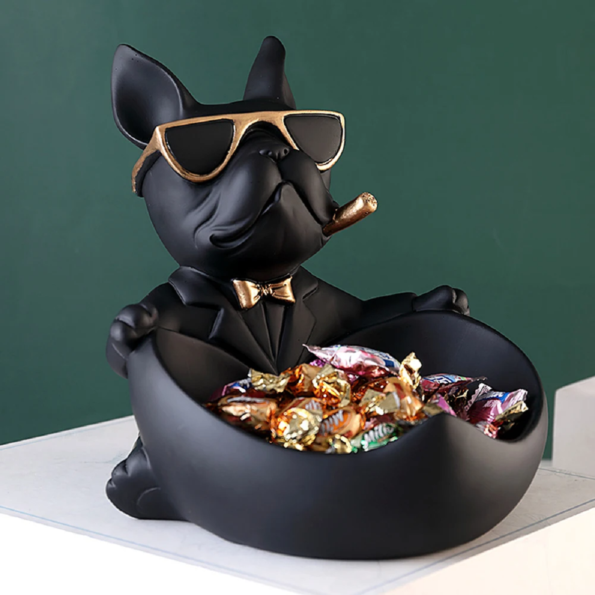 Bulldog Tray Statue Storage Decoration