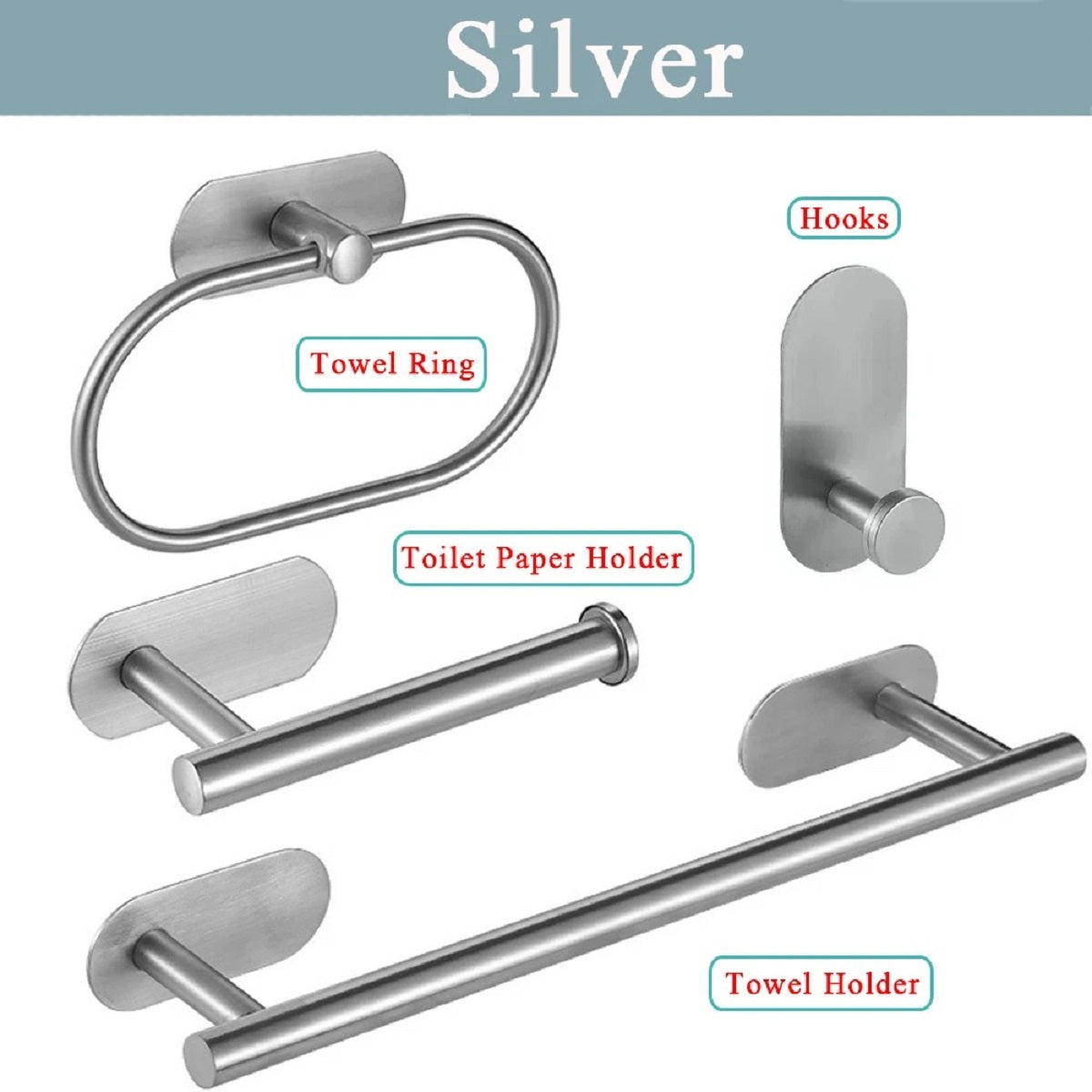 4 Pcs/set Self Adhesive Towel Rack for Bathroom