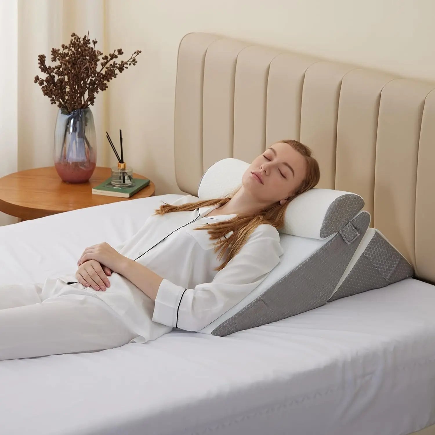Adjustable Wedge Pillow for Acid Reflux Relief Set