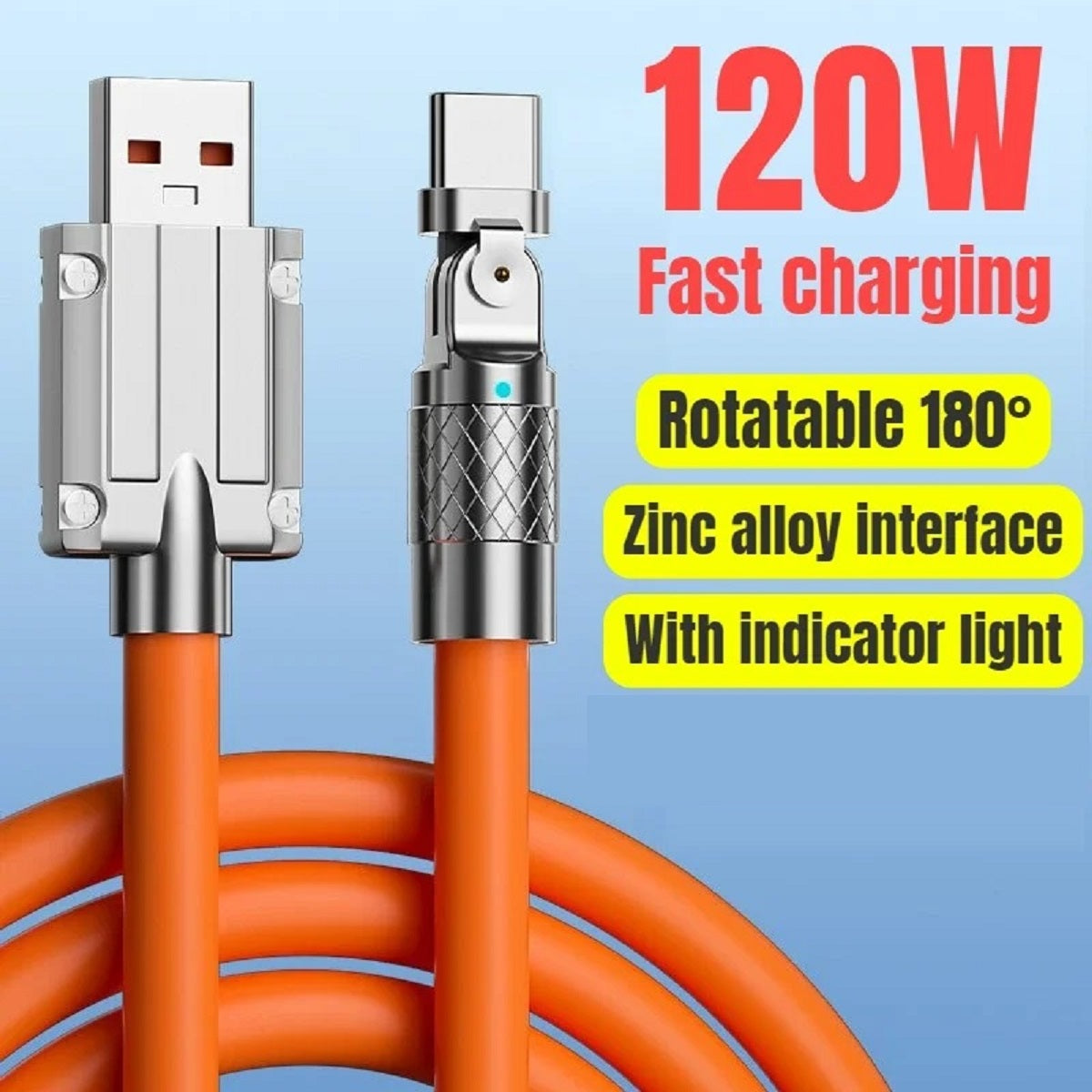 Rotatable Fast Charging Cable USB Type-c