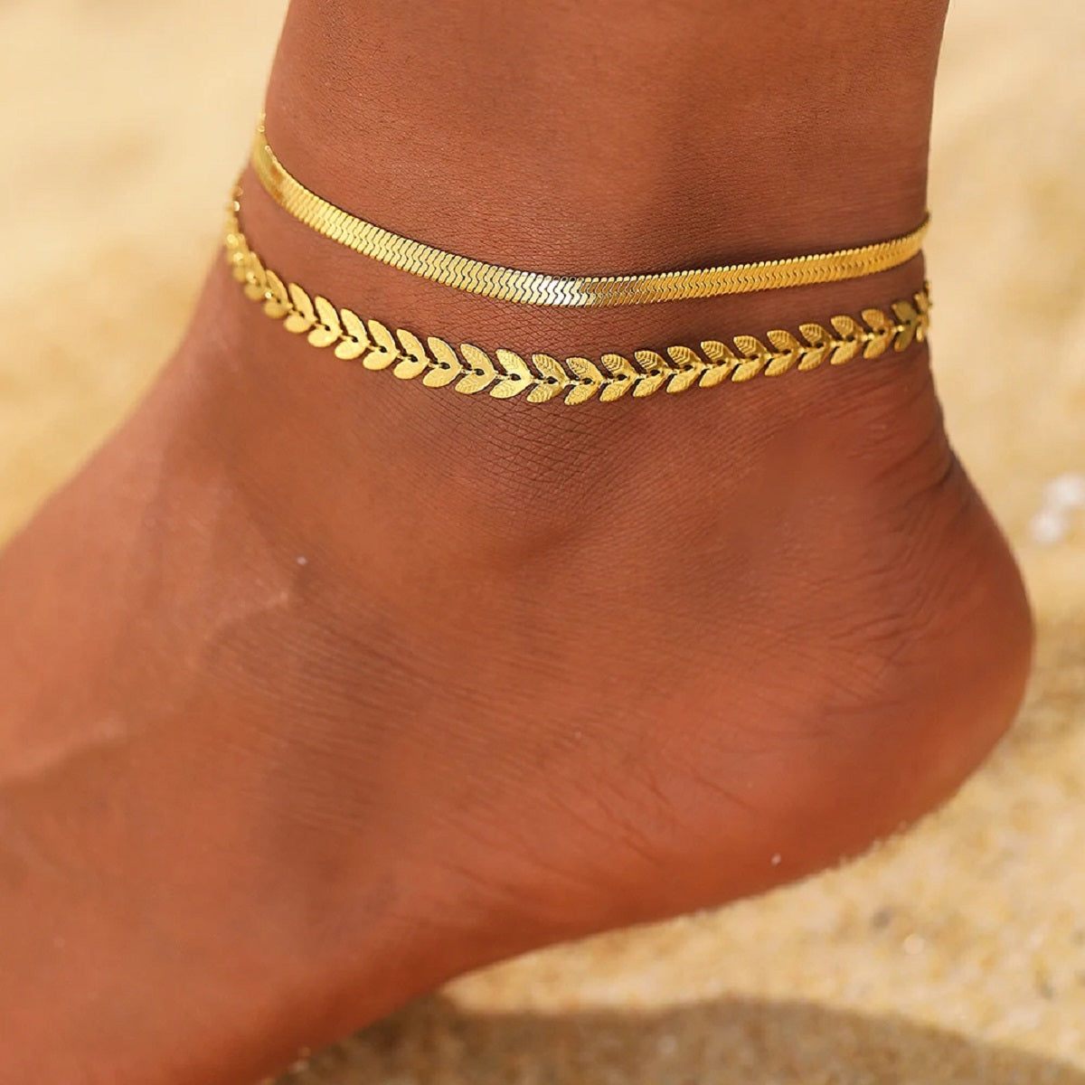 Stainless Steel Anklet Creative Splicing Chain