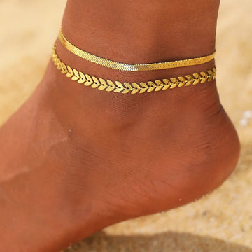 Stainless Steel Anklet Creative Splicing Chain