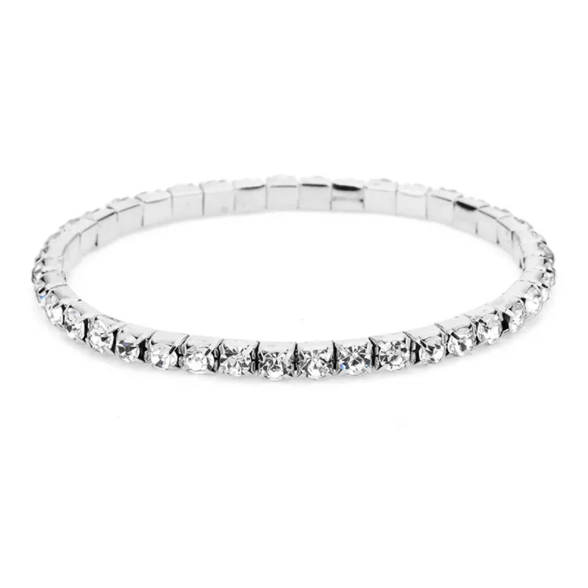 Silver Color Bracelet Anklet Ankle Chain Rhinestones Foot Jewelry