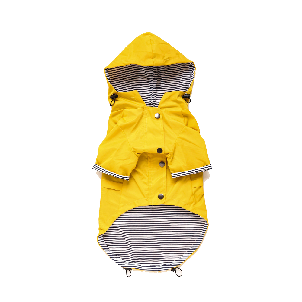 Pet Dog Raincoat Windproof and Rainproof Yellow Puppy Hoodies Jacket