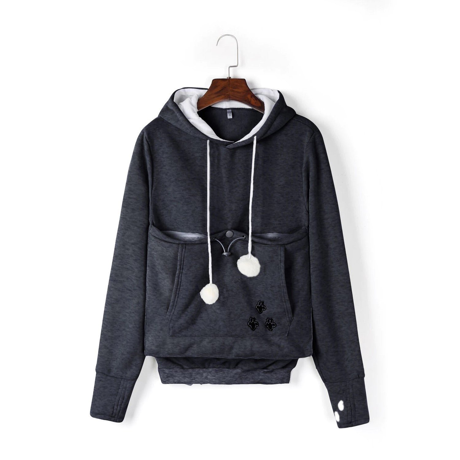 Long Sleeve Casual Hooded Pet Holder Carrier Big Pocket