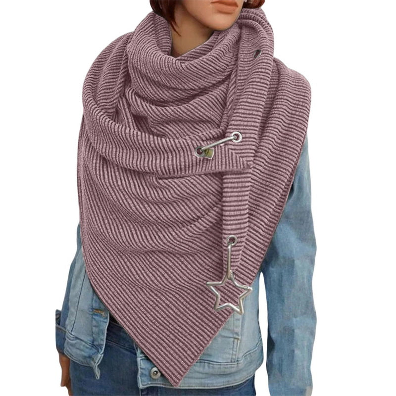 Retro Female Multi-Purpose Shawl Button Scarf