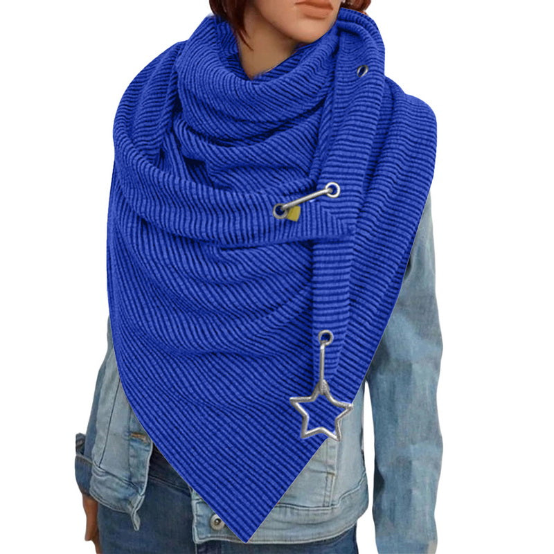 Retro Female Multi-Purpose Shawl Button Scarf