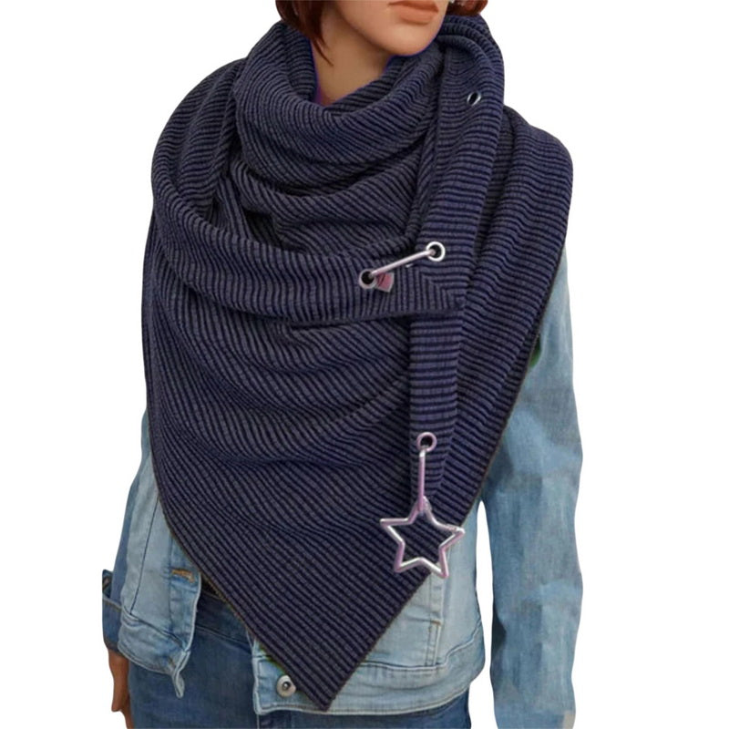 Retro Female Multi-Purpose Shawl Button Scarf