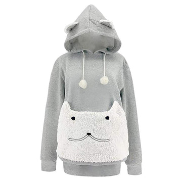 Long Sleeve Casual Hooded Pet Holder Carrier Big Pocket