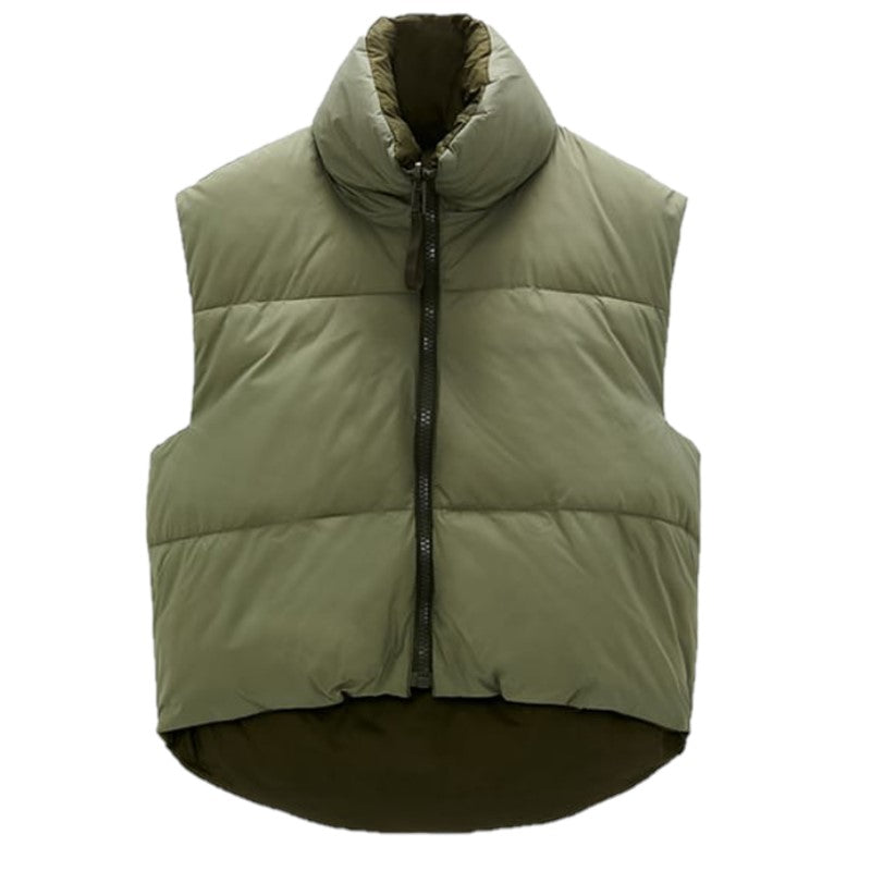 Women Warm Sleeveless Parkas High Collar Waistcoat