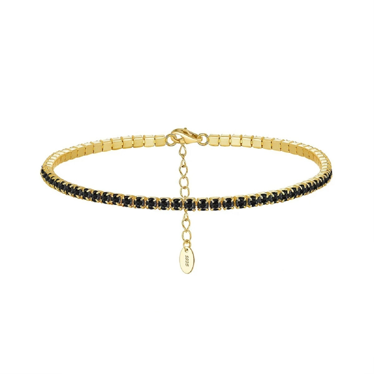 Multicolour Zircon Tennis Sterling Silver Chain Bracelet for Women