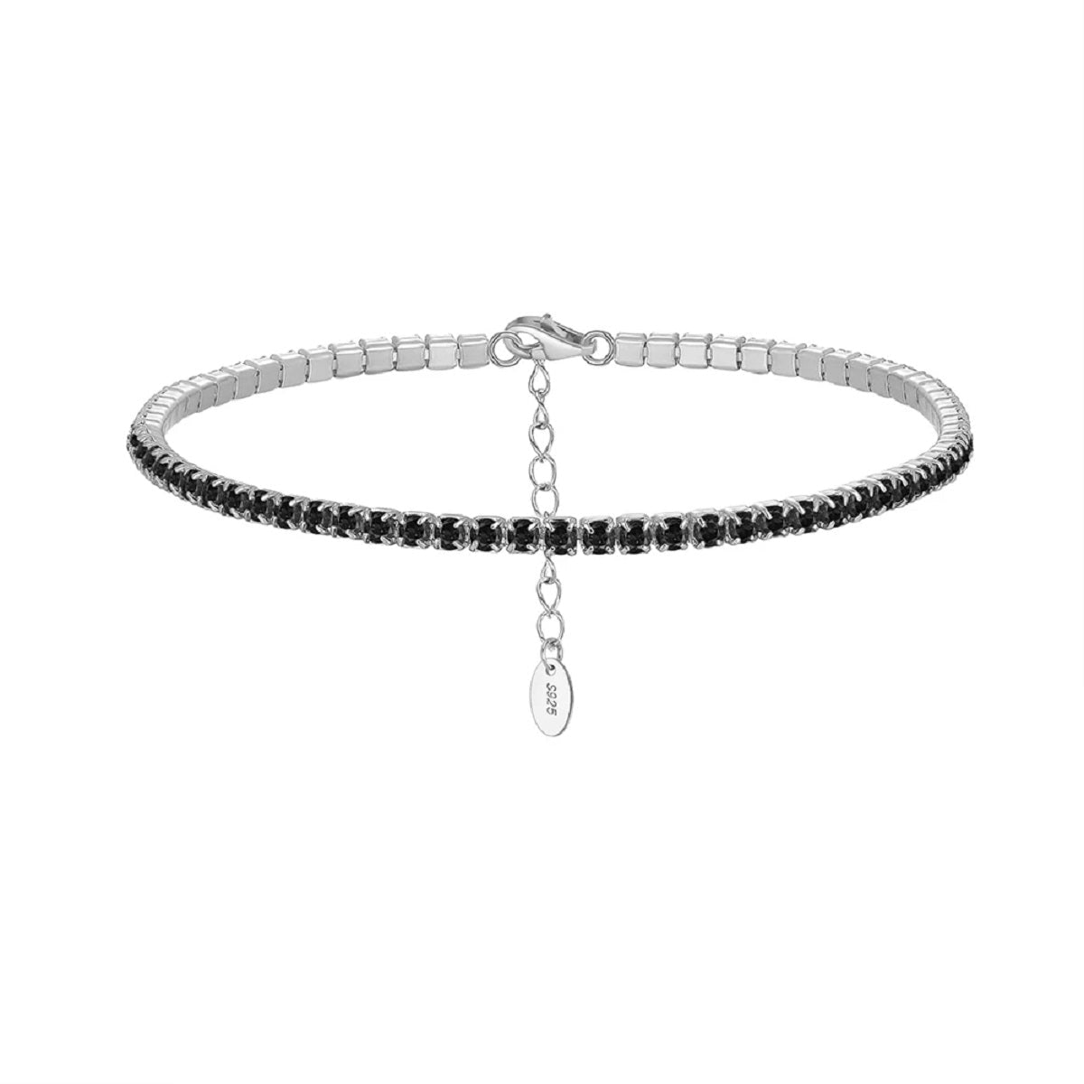 Multicolour Zircon Tennis Sterling Silver Chain Bracelet for Women