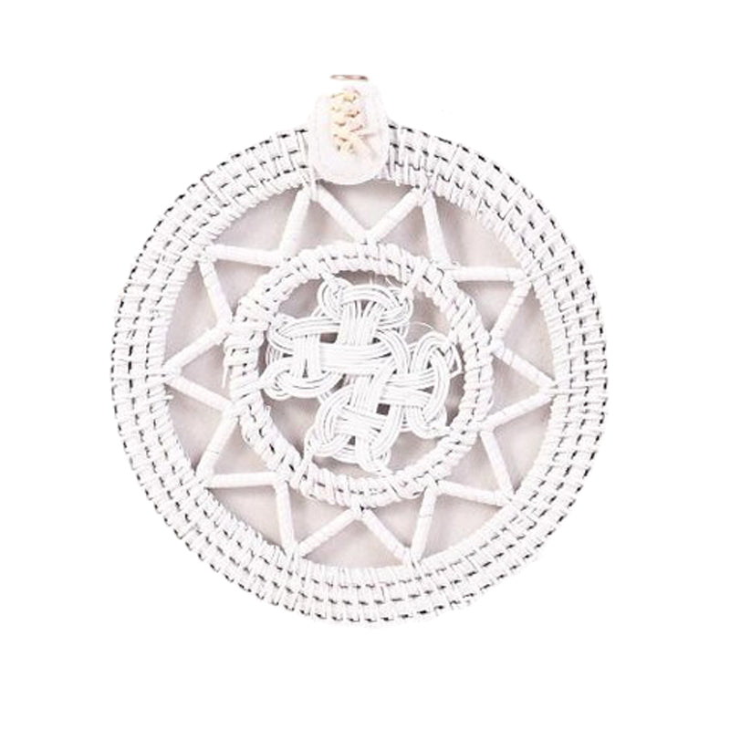 Handwoven Round Rattan Bag Tropical Beach Style