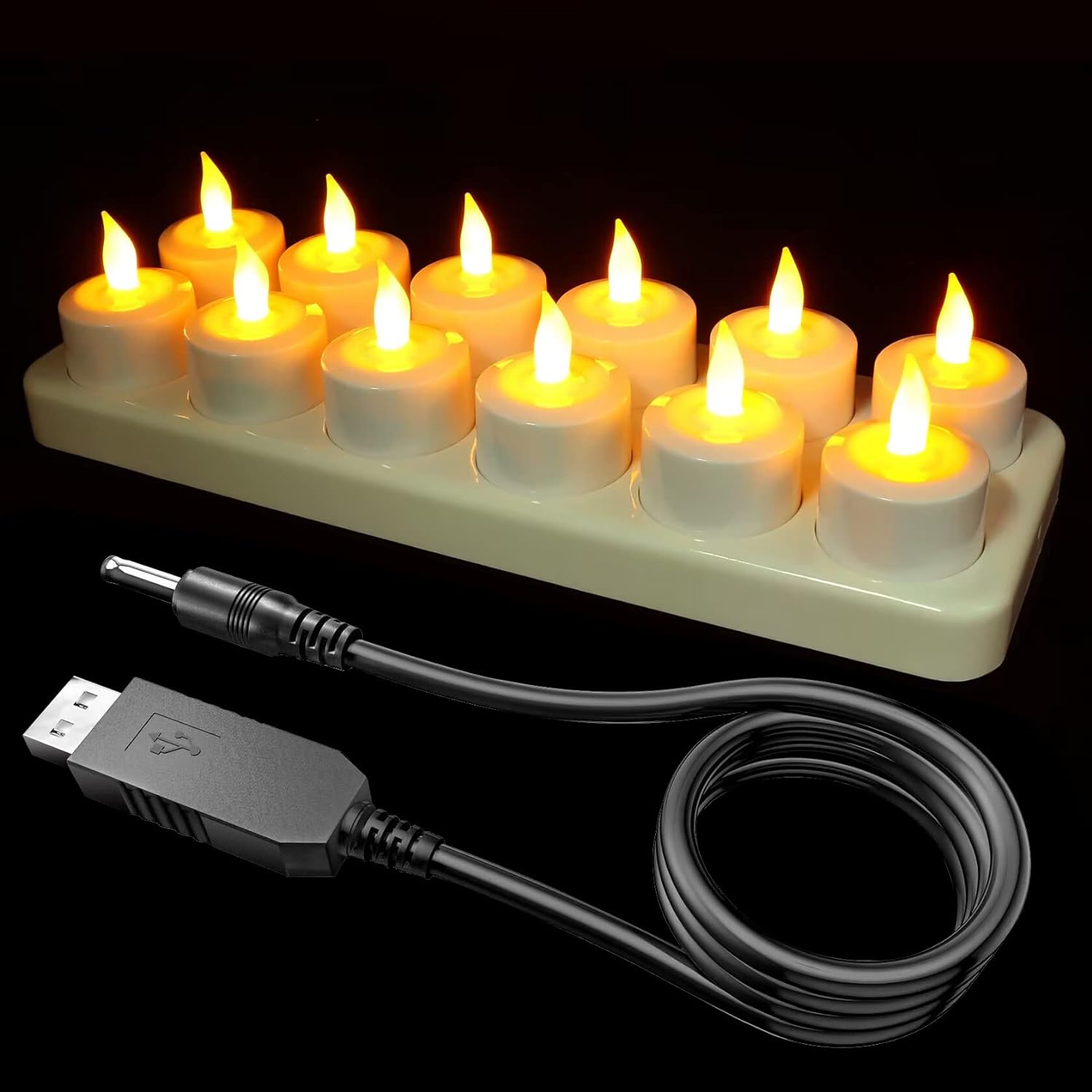 12 Pcs LED Candle Flickering Flame Night Light Tea
