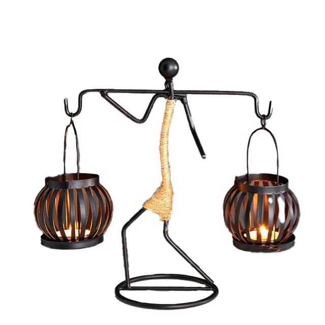 African Metal Candle Holder Home Decor