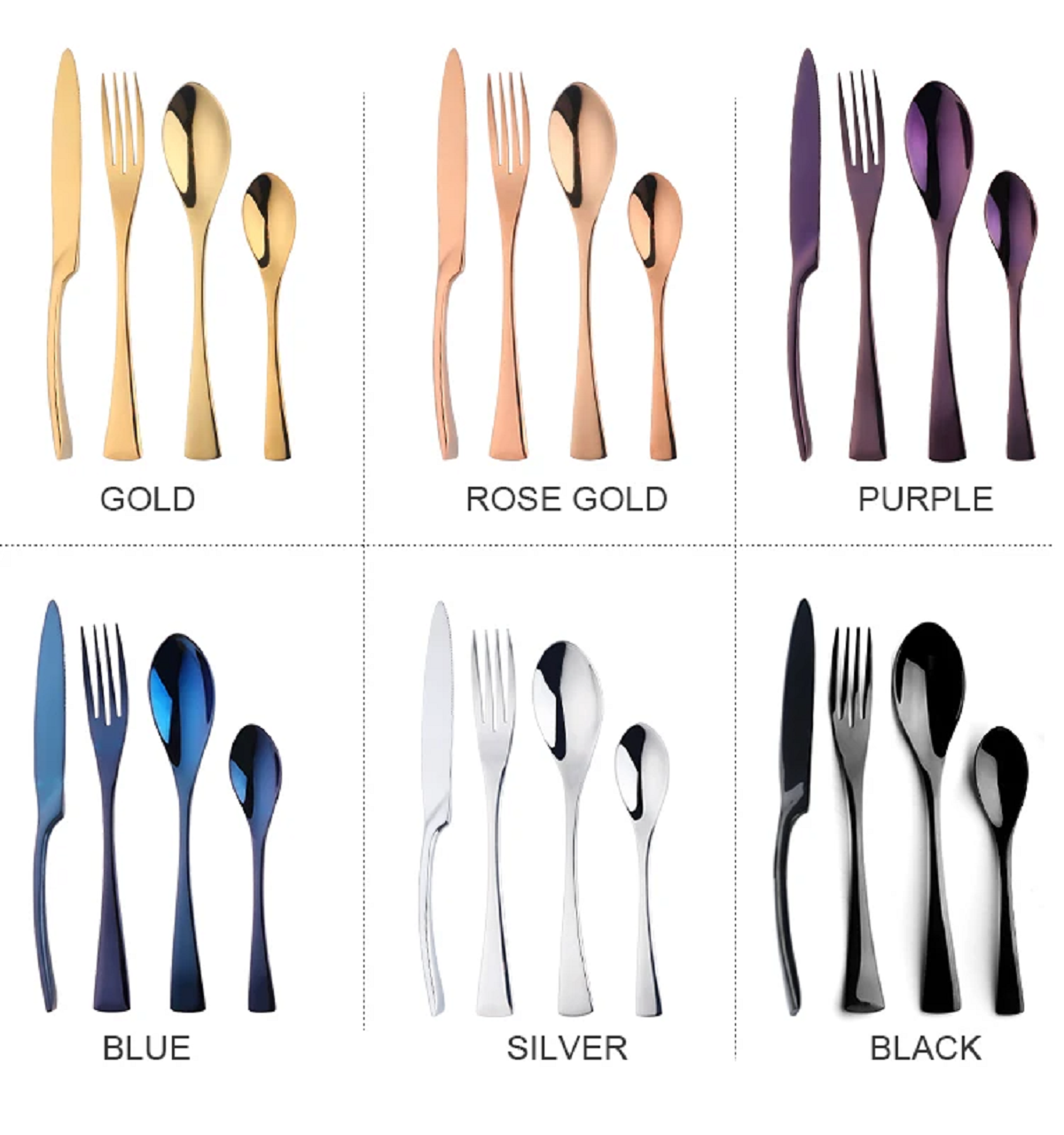 4 Pcs Flatware Box Cutlery Stainless Steel Dinnerware Set