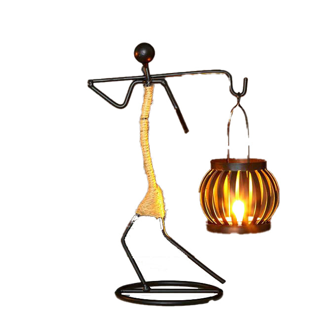 African Metal Candle Holder Home Decor