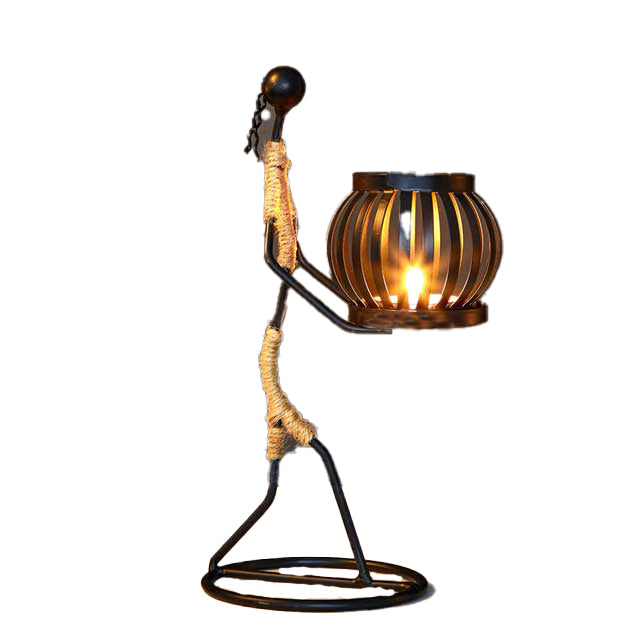 African Metal Candle Holder Home Decor