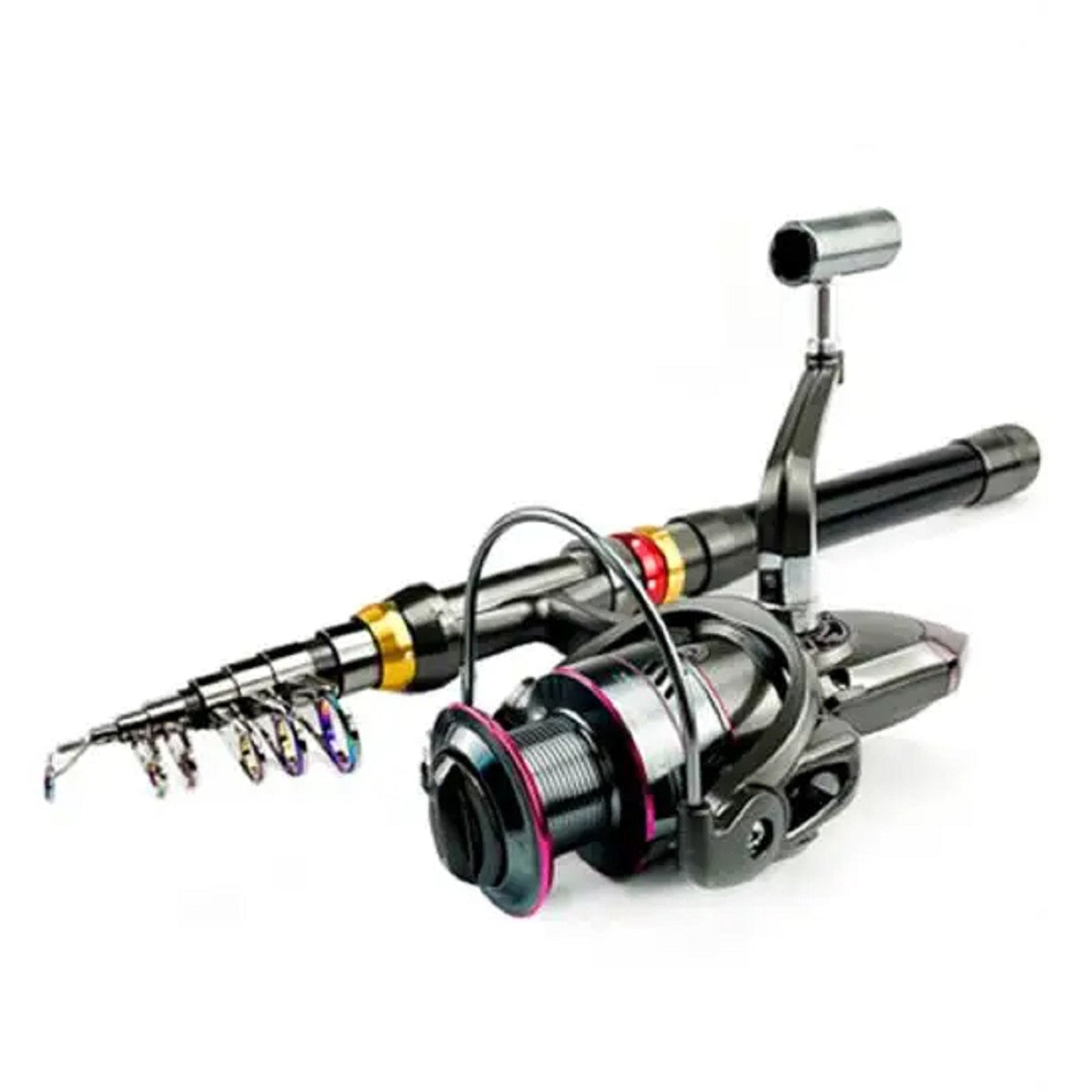 Carbon Fiber Telescopic Fishing Rod And Reel Combo - Super Hard Spinning Kit