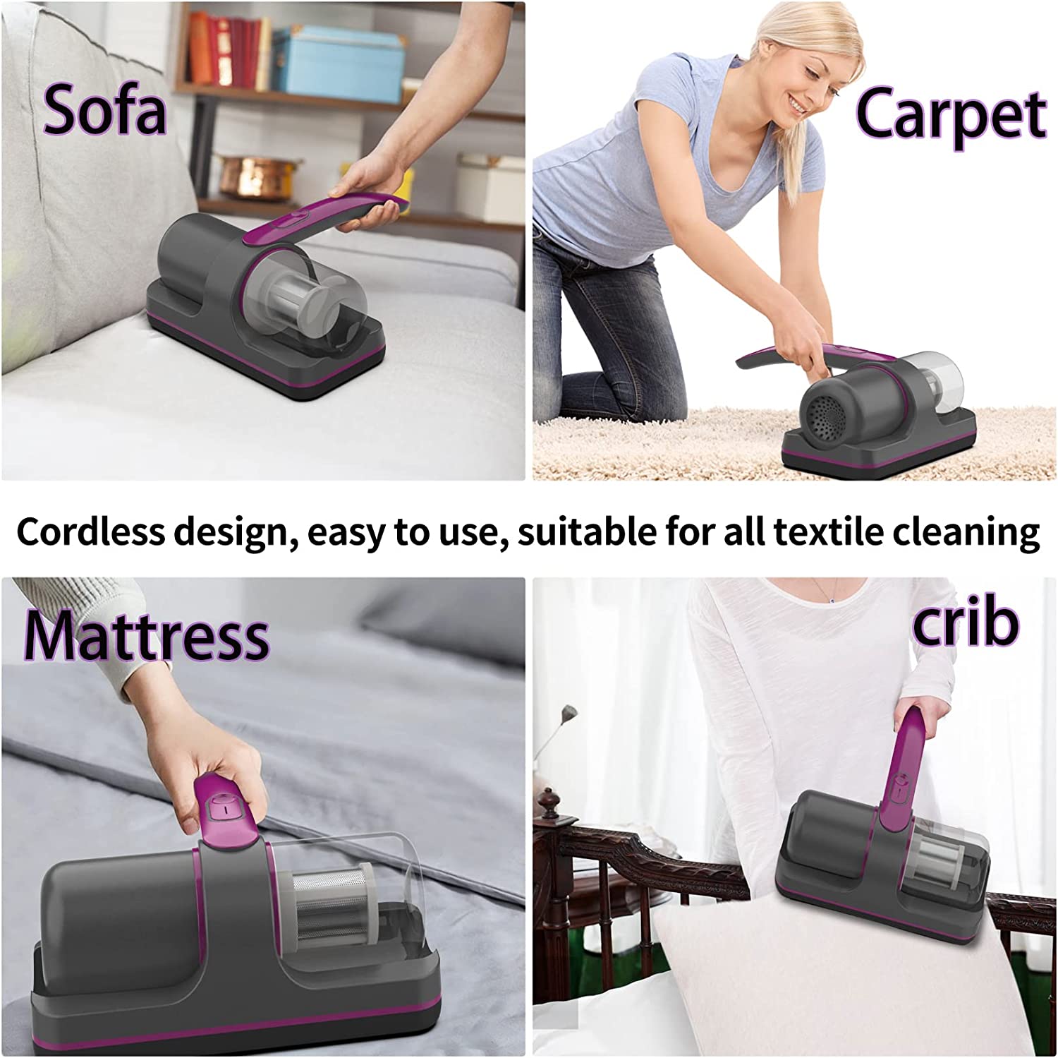 Wireless Mattress Vacuum Mite Remover Cleaner Machine