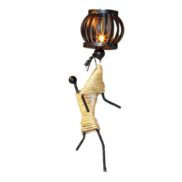 African Metal Candle Holder Home Decor