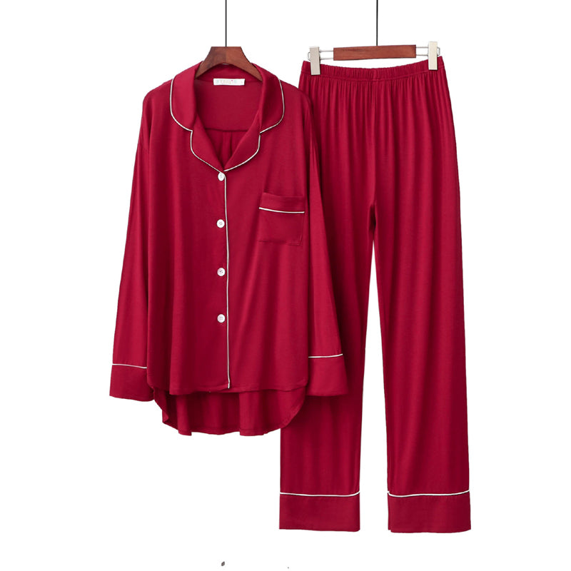 Women's Long Sleeve Breathable Soft Oversized Pajamas Set