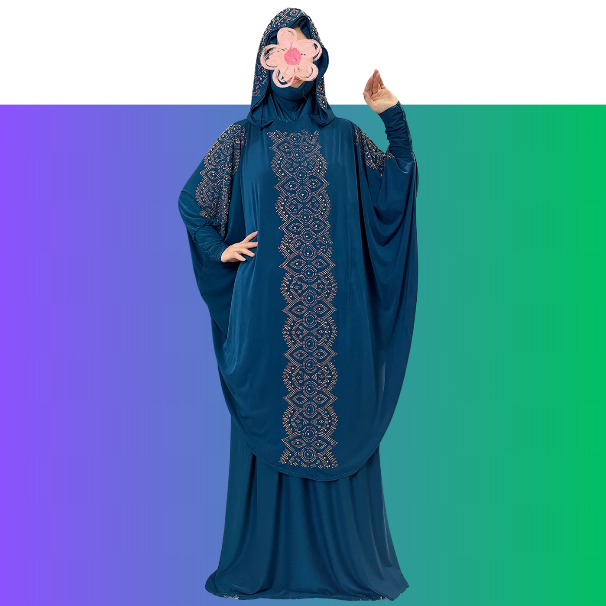 Women's Hooded Prayer Set - Long Skirt Abaya Kaftan