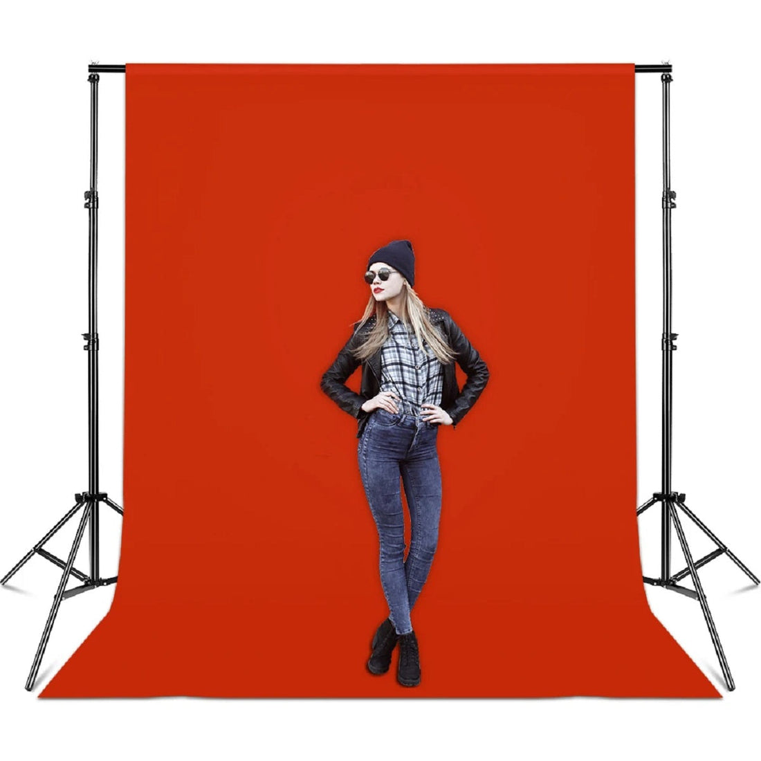 Photography Backdrop Stand Kit - Green Screen Support Frame with Carry Bag